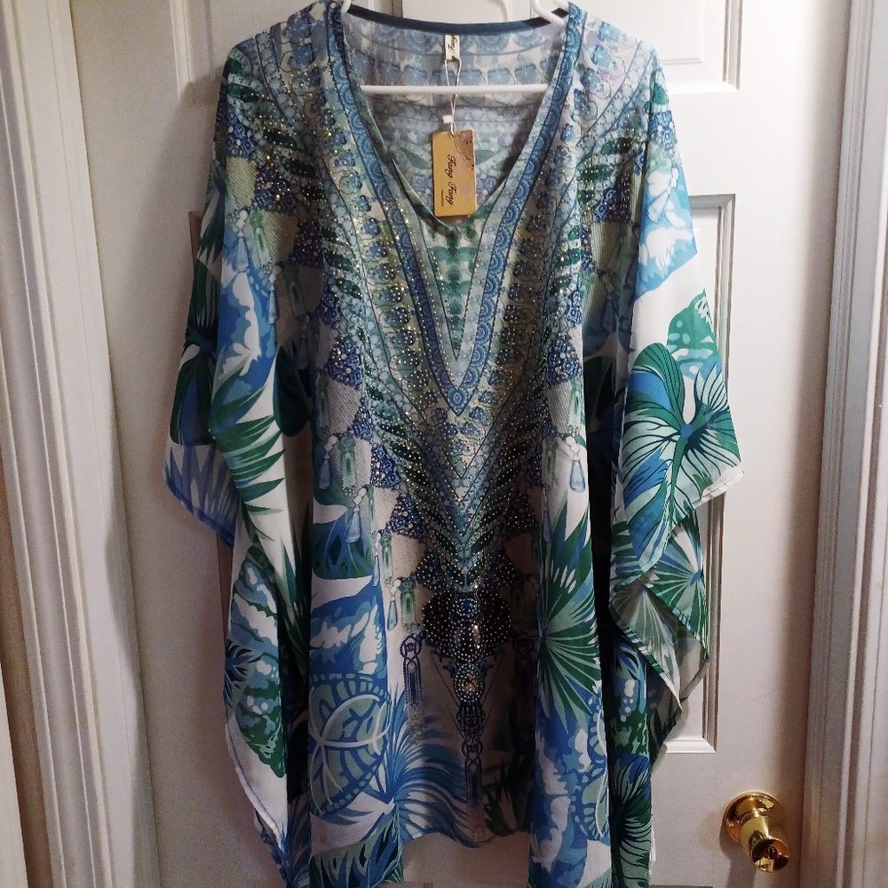 FangFang Sheer Embellished Coverup